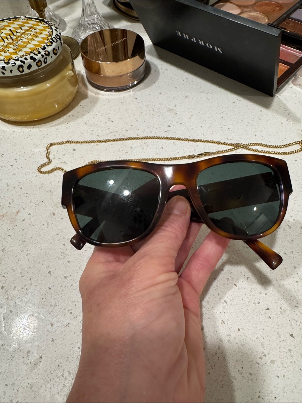 Versace Tortoiseshell Sunglasses with Gold Medallions - Brown